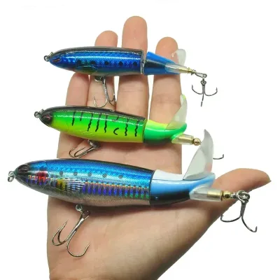 Leurre de pêche flottant à queue rotative
