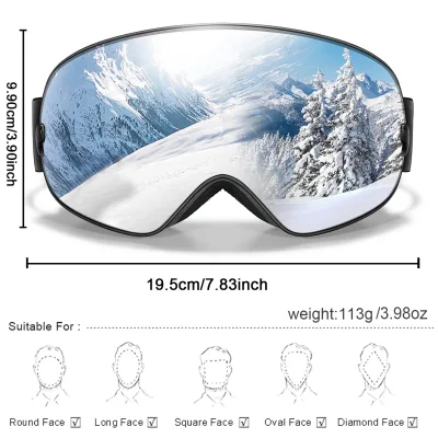 Lunettes de ski anti-buée, monture TPU – image 3