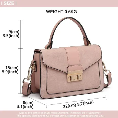 Sac à bandoulière en similicuir et daim – image 2