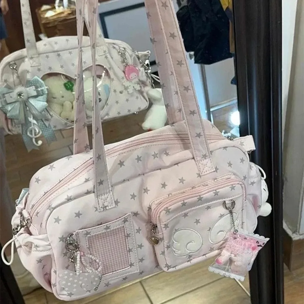 Sac à bandoulière rose souple