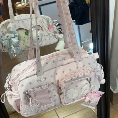 Sac à bandoulière rose souple