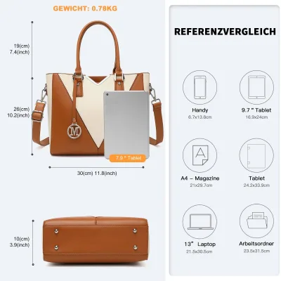Sac à main carré en cuir synthétique – image 3