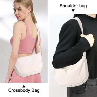 Sac bandoulière demi-lune en nylon – image 2