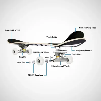 Skateboard complet en érable, 7 plis – image 3