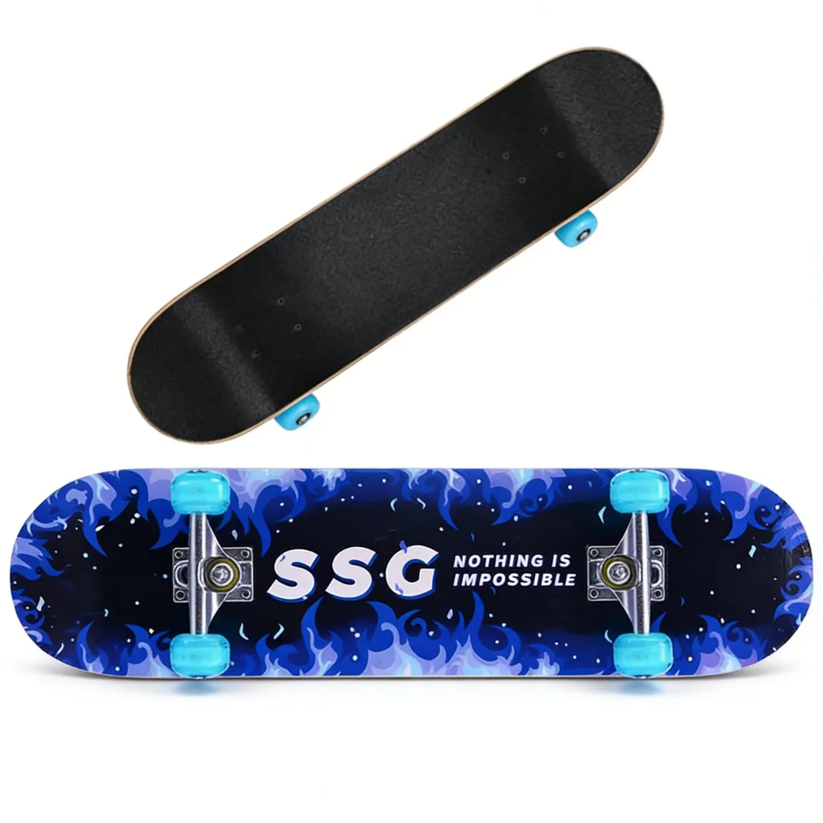 Skateboard complet en érable, bleu