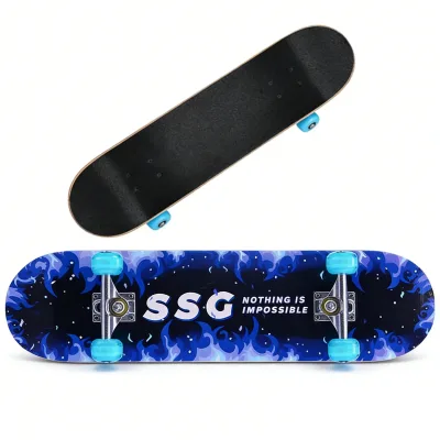 Skateboard complet en érable, bleu