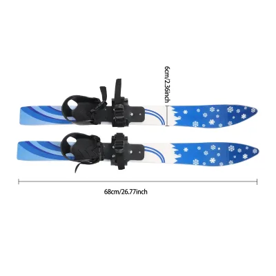 Skis et bâtons enfant bleus, 2 à 8 ans – image 2