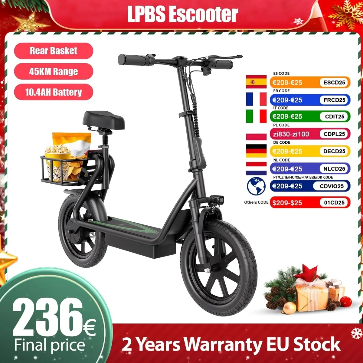 Trottinette électrique pliable à selle