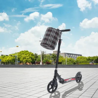 Trottinette pliable noire avec panier – image 2
