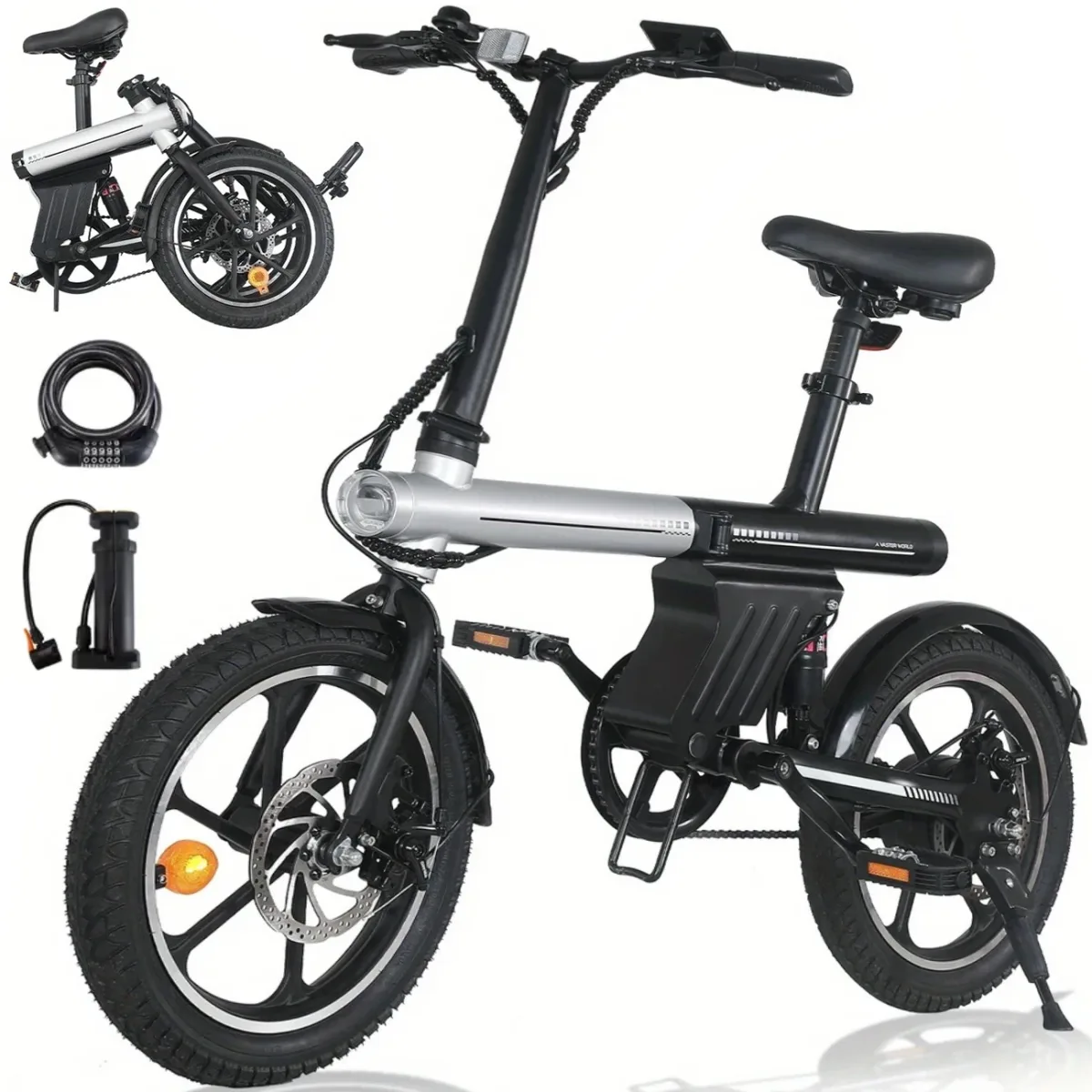 Vélo électrique pliant unisexe