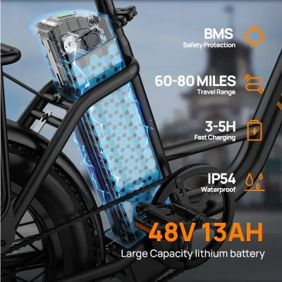 Vélo électrique urbain à roues de 51 cm – image 2